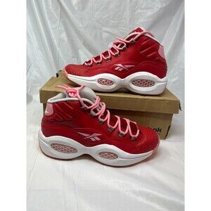 Vintage Reebok Question Mid Girls Sz 6.5 Scarlet / Light Pink / White NOS w/ Box